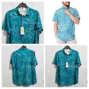 Seapointe Men's Tropical Woven Shirt inTeal